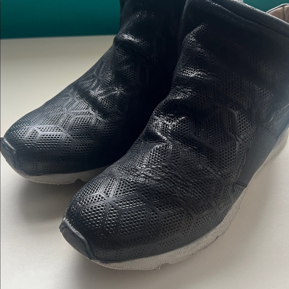 Miz Mooz Black Textured Slip-On Footwear